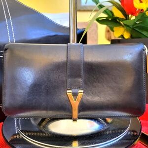 Saint Laurent Classic" Y Ligne"  Zip Around Wallet Black